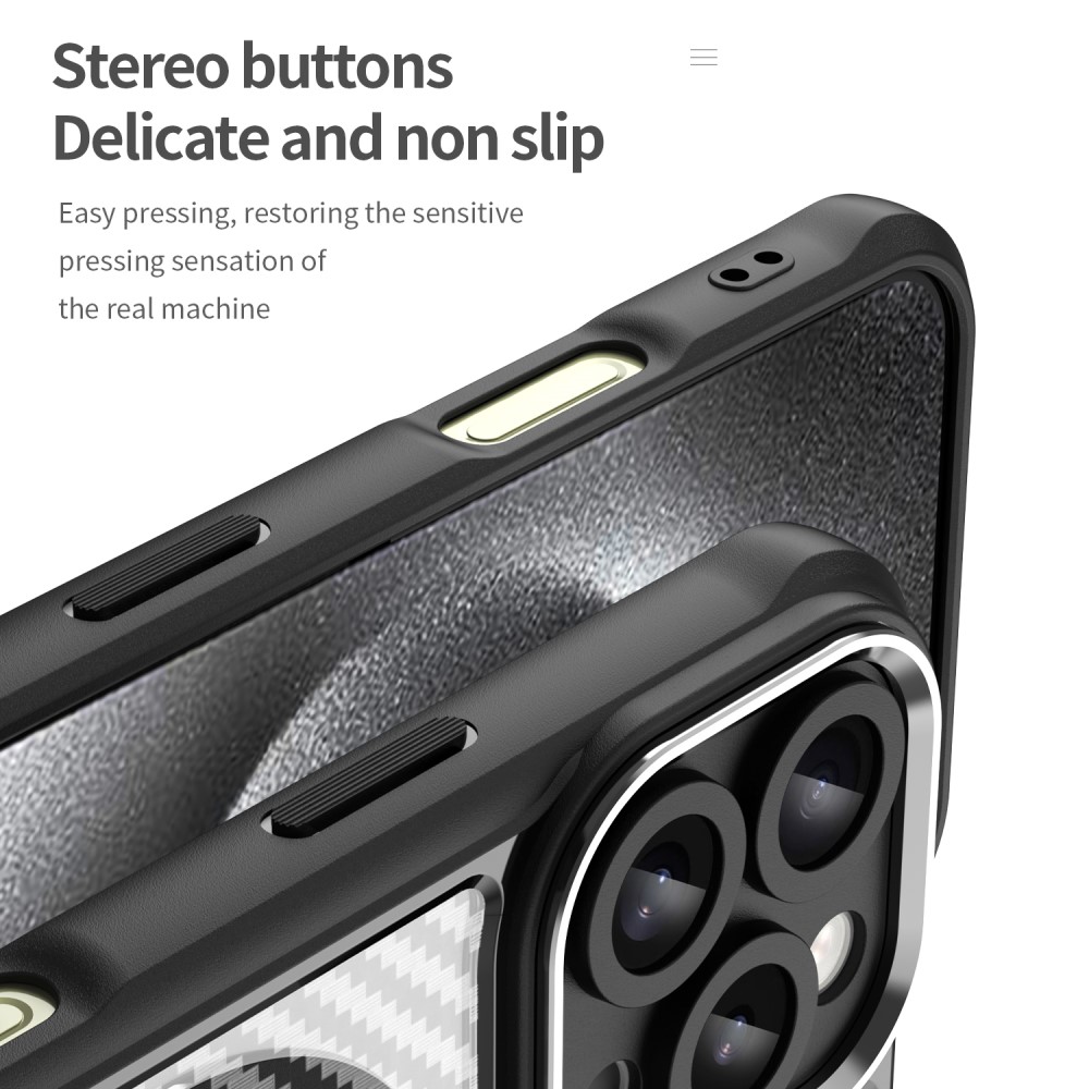  iPhone 16 Pro Skal MagSafe Kolfiber Textur Svart
