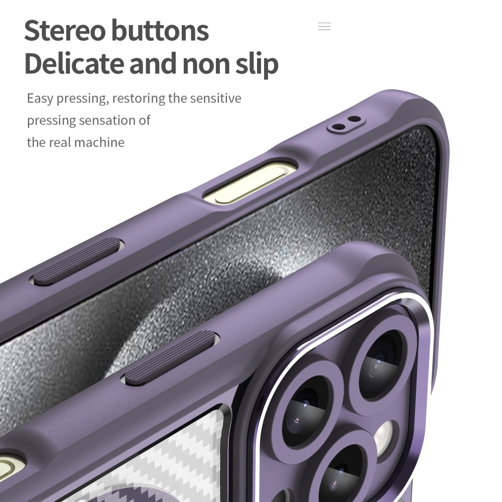  iPhone 16 Pro Skal MagSafe Kolfiber Textur Lila
