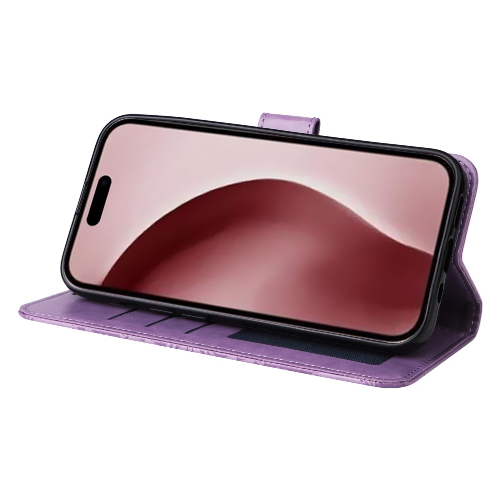  iPhone 16 Pro Fodral Läder Solros Lila