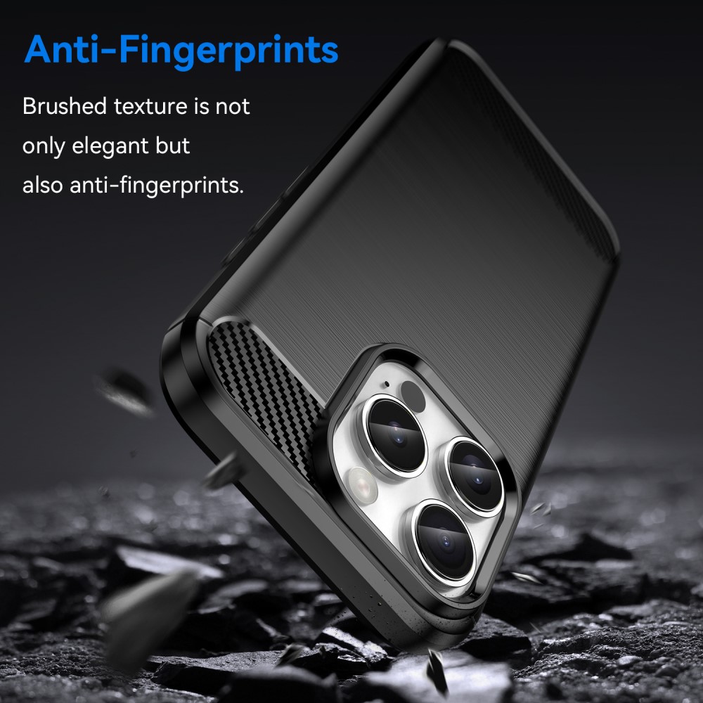 iPhone 16 Pro Skal Kolfiber Textur Svart