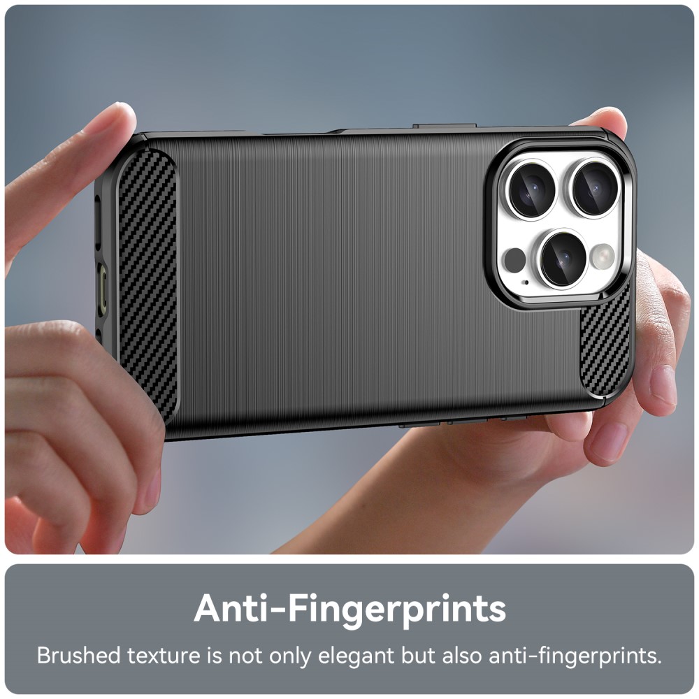  iPhone 16 Pro Skal Kolfiber Textur Svart
