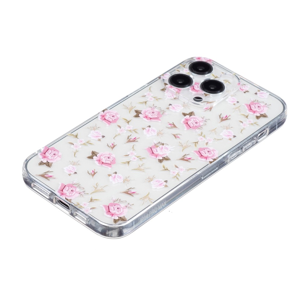  iPhone 16 Pro Skal TPU Rosa Blommor