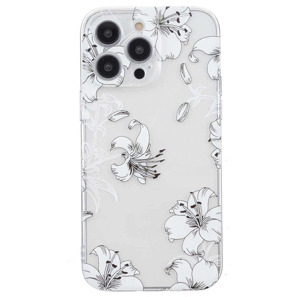  iPhone 16 Pro Skal TPU Vita Blommor