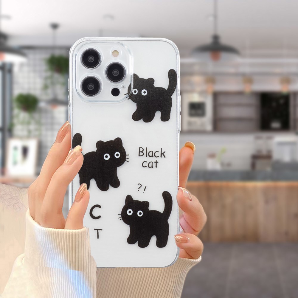  iPhone 16 Pro Skal TPU Svarta Katter
