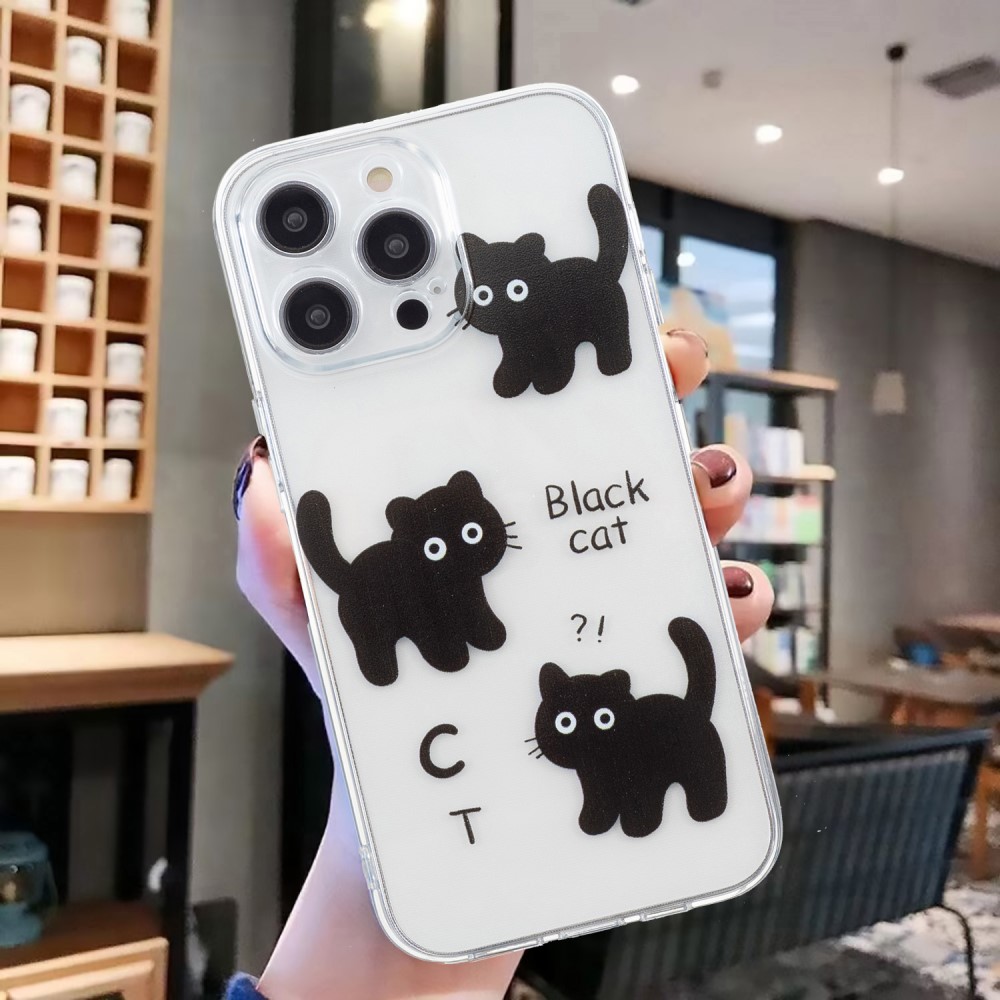  iPhone 16 Pro Skal TPU Svarta Katter