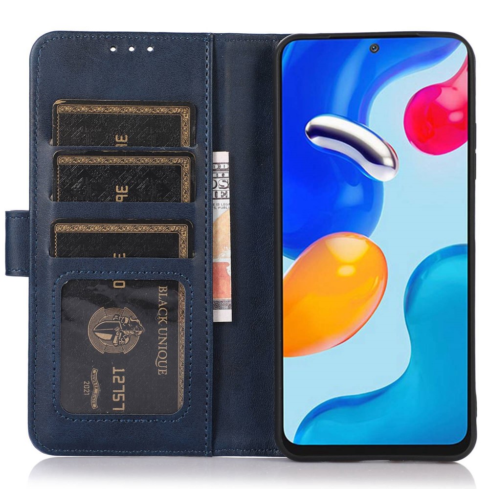  iPhone 16 Pro Fodral Läder Mörk Blå