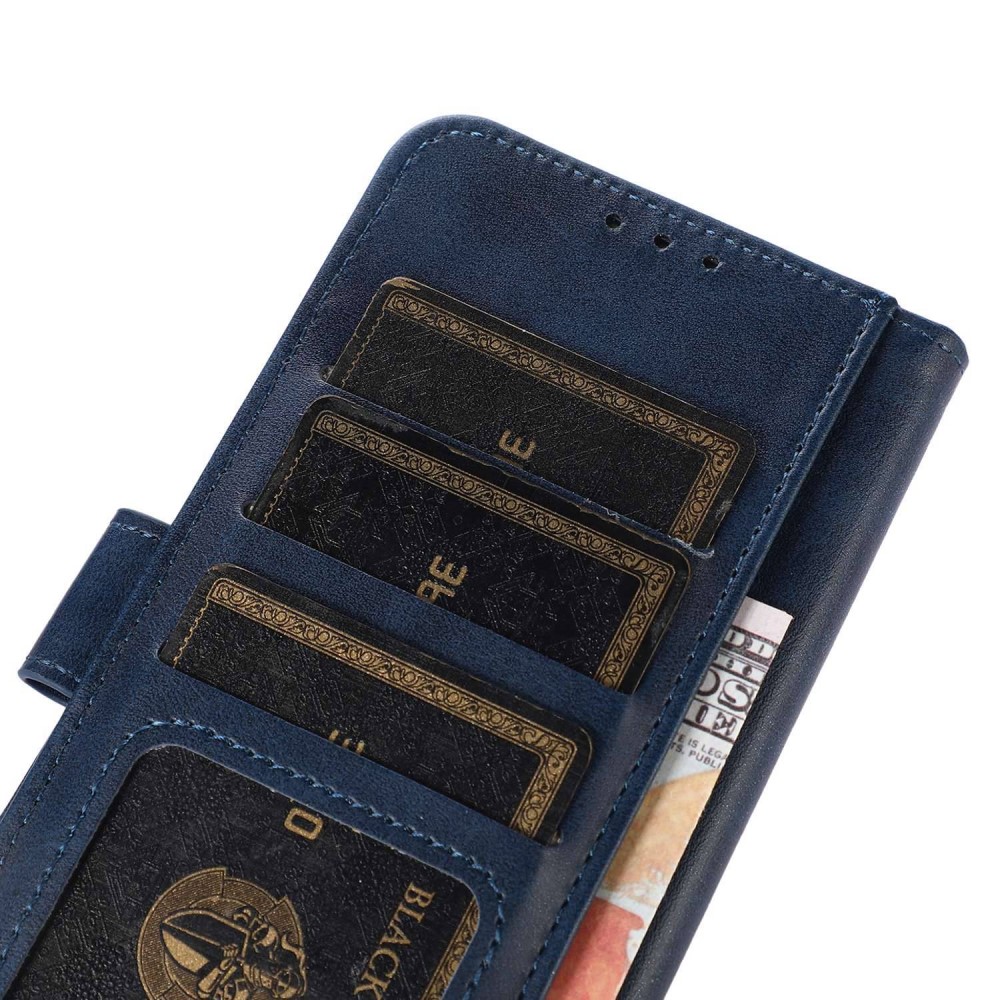  iPhone 16 Pro Fodral Läder Mörk Blå