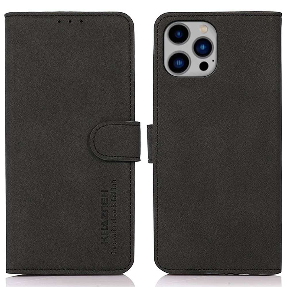 KHAZNEH KHAZNEH iPhone 16 Pro Fodral Matt Läder Svart