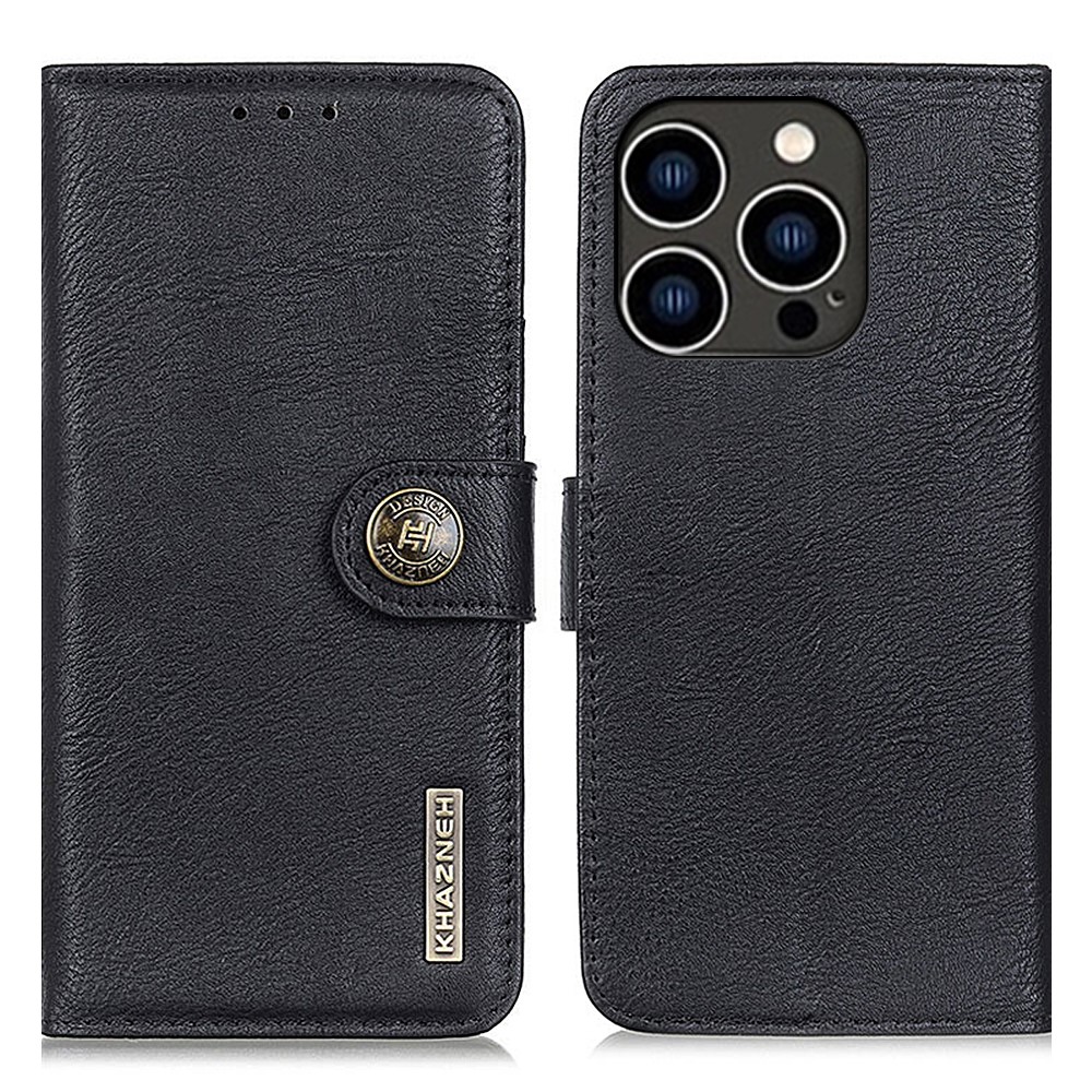 KHAZNEH KHAZNEH iPhone 16 Pro Fodral Läder Svart