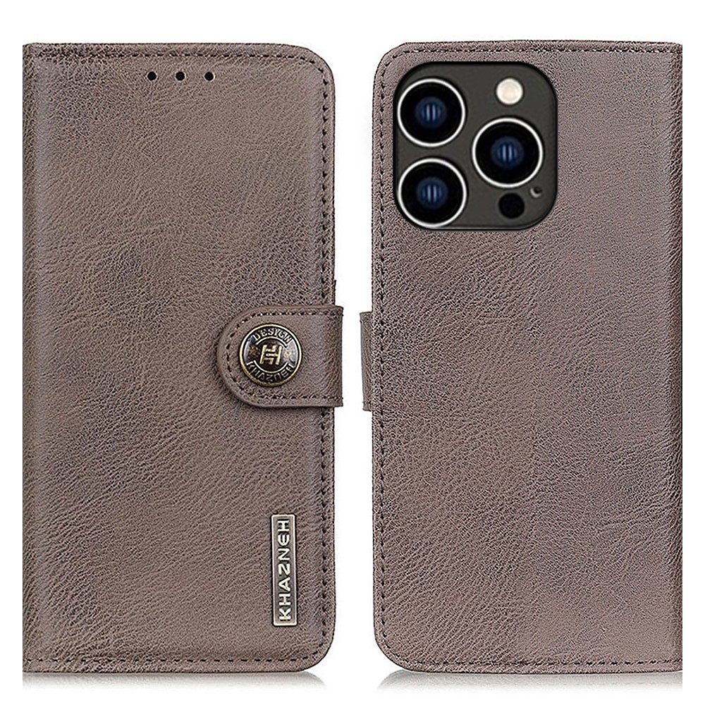 KHAZNEH KHAZNEH iPhone 16 Pro Fodral Läder Khaki
