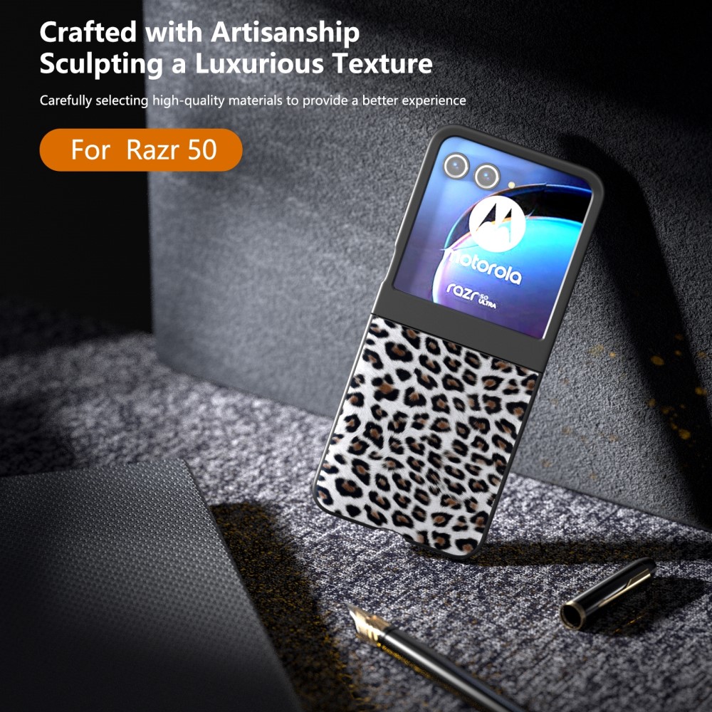  Motorola Razr 60 / 50 5G Mobilskal Leopard Mönster
