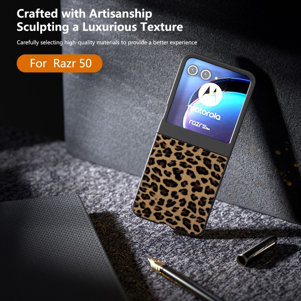  Motorola Razr 60 / 50 5G Mobilskal Leopard Mönster