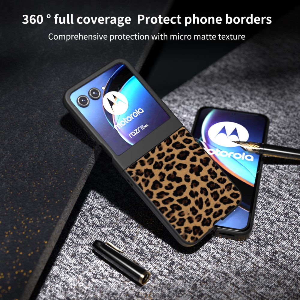  Motorola Razr 60 / 50 5G Mobilskal Leopard Mönster