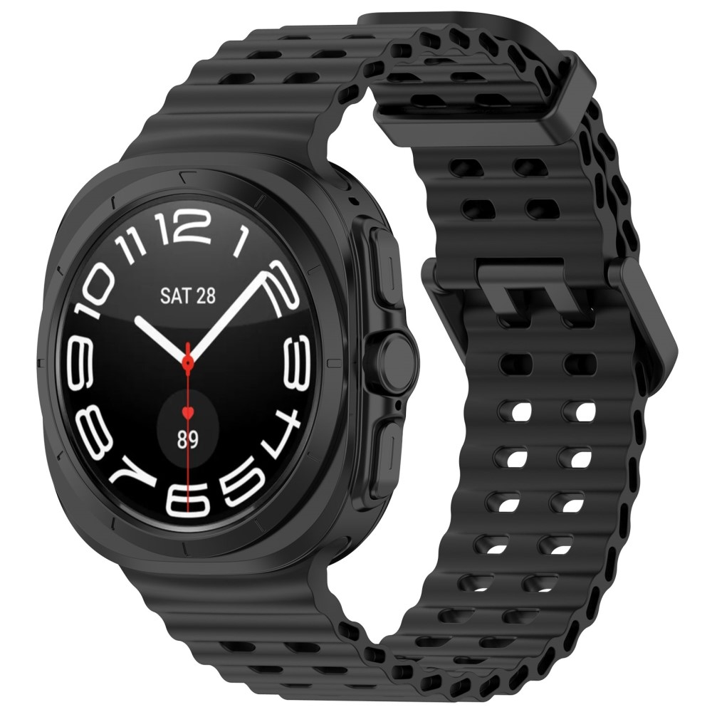  Galaxy Watch Ultra (2025) / 47 mm Armband Wave Design Svart
