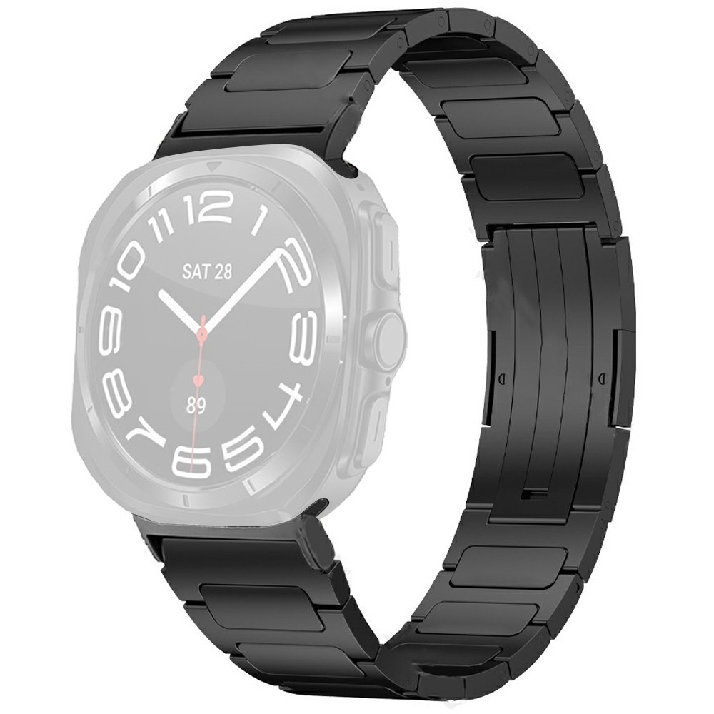  Galaxy Watch Ultra (2025) / 47 mm Armband Steel Titanium Svart