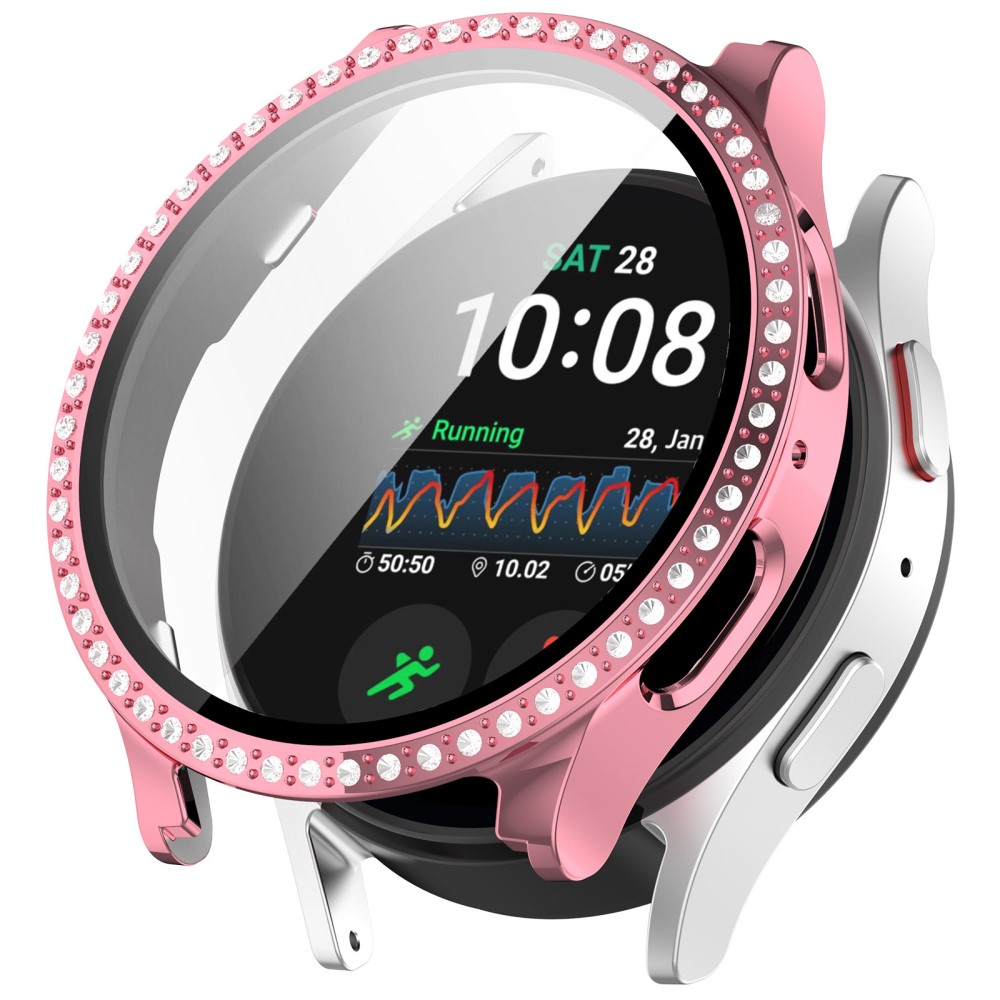  Galaxy Watch 7 44 mm Skal Med Skärmskyddd Strass Rosa