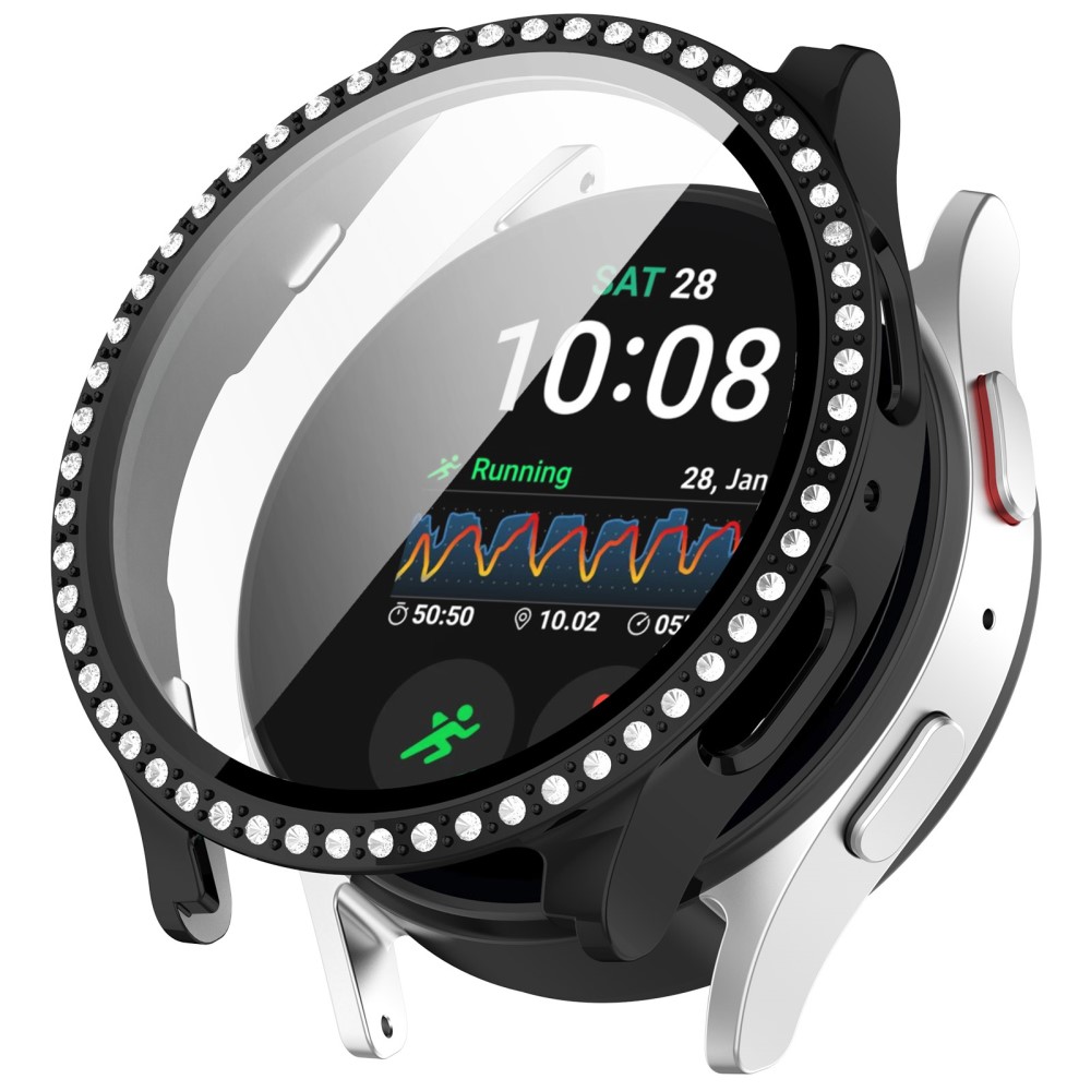  Galaxy Watch 7 44 mm Skal Med Skärmskydd Strass Svart