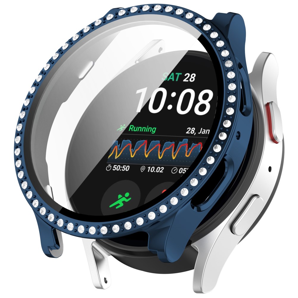  Galaxy Watch 7 44 mm Skal Med Skärmskydd Strass Mörk Blå