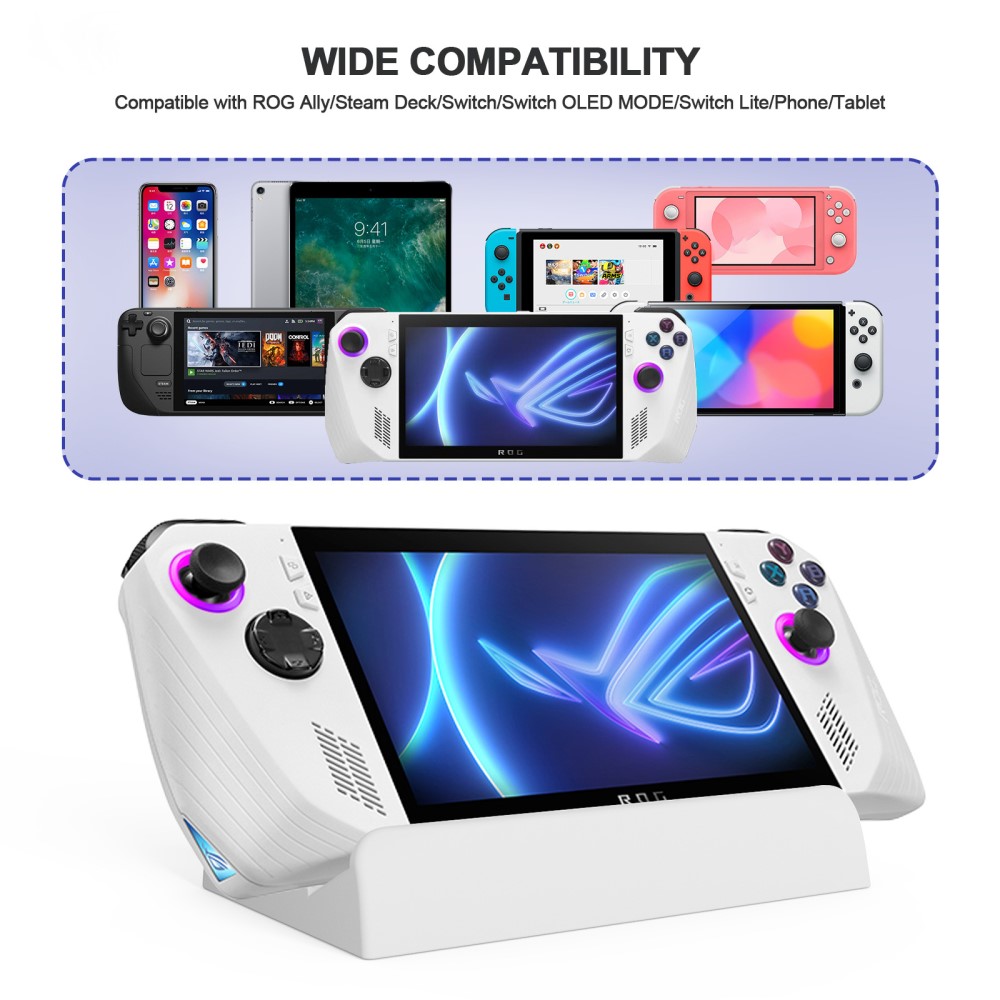 JYS JYS Ställ För ASUS ROG Ally 2023/Steam Deck/Switch/Padda/Mobil Vit