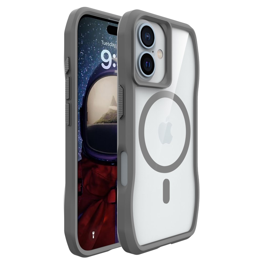  iPhone 16 Plus Skal MagsSafe Hyrbid Grå