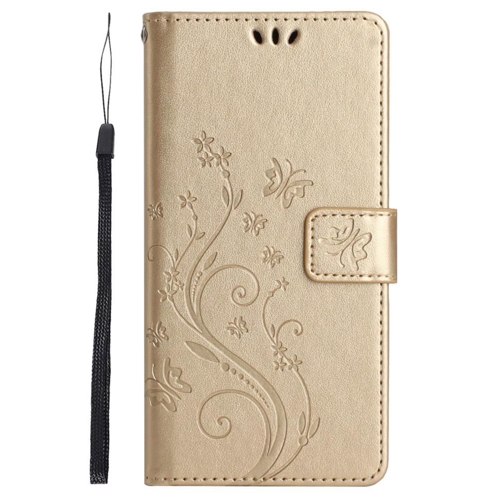  iPhone 16 Plus Fodral Med Blommigt Tryck Guld