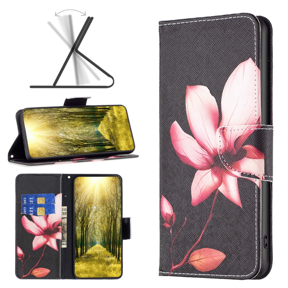  iPhone 16 Plus Fodral Med Tryck Rosa Blomma