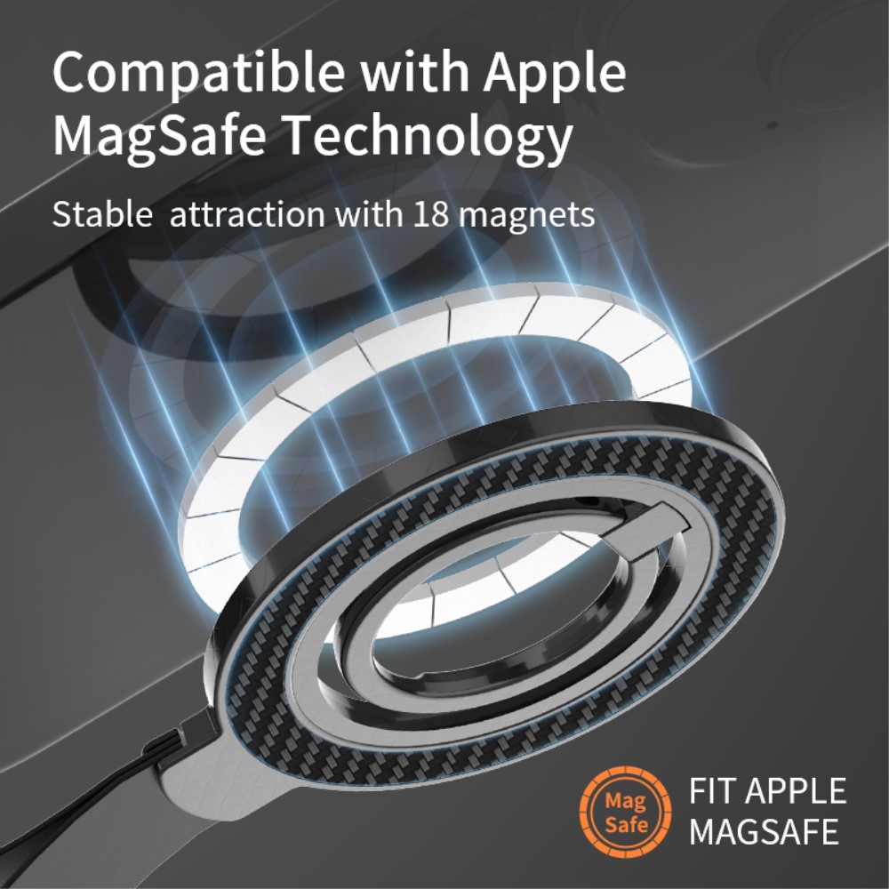  MagSafe Magnetisk Ring Hållare/Stativ Svart