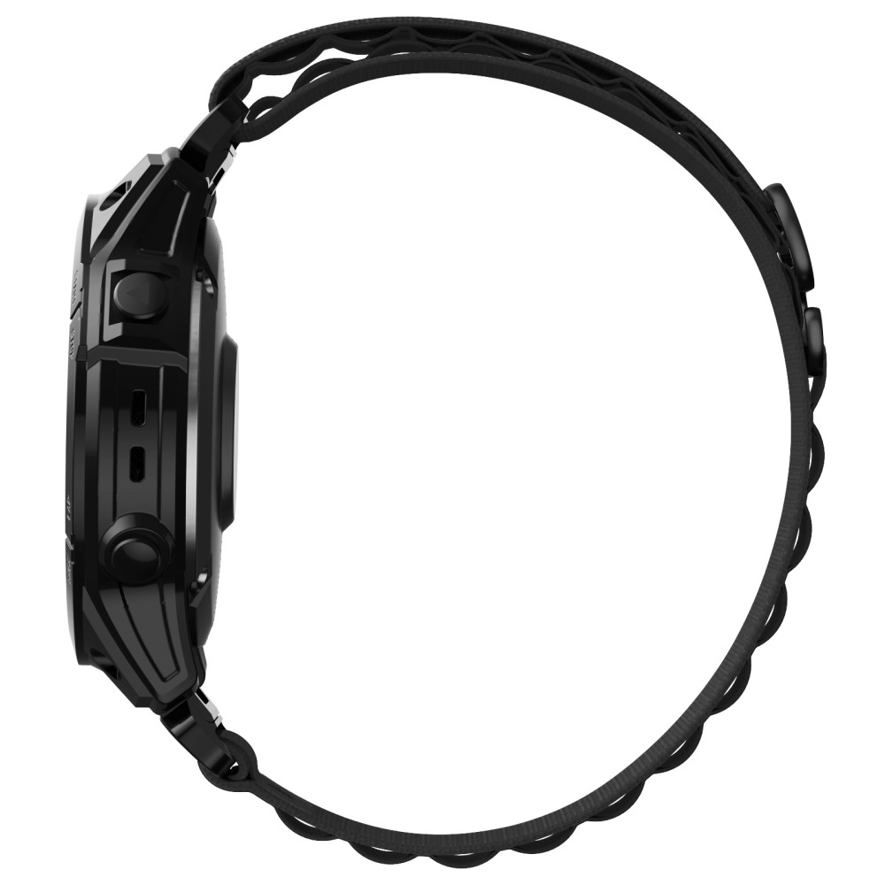  Klockarmband 26 mm Justerbart Nylon Svart