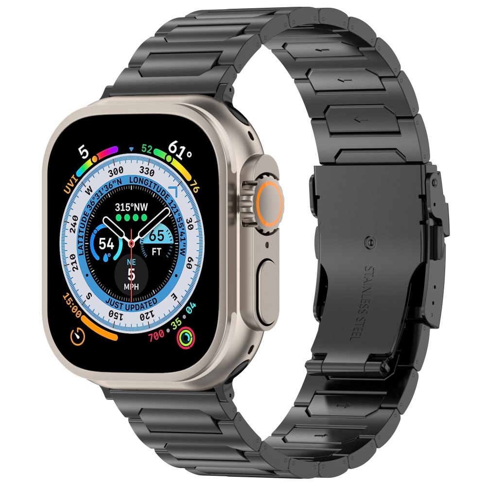  Apple Watch 42/44/45/46/49 mm Armband Metall Svart