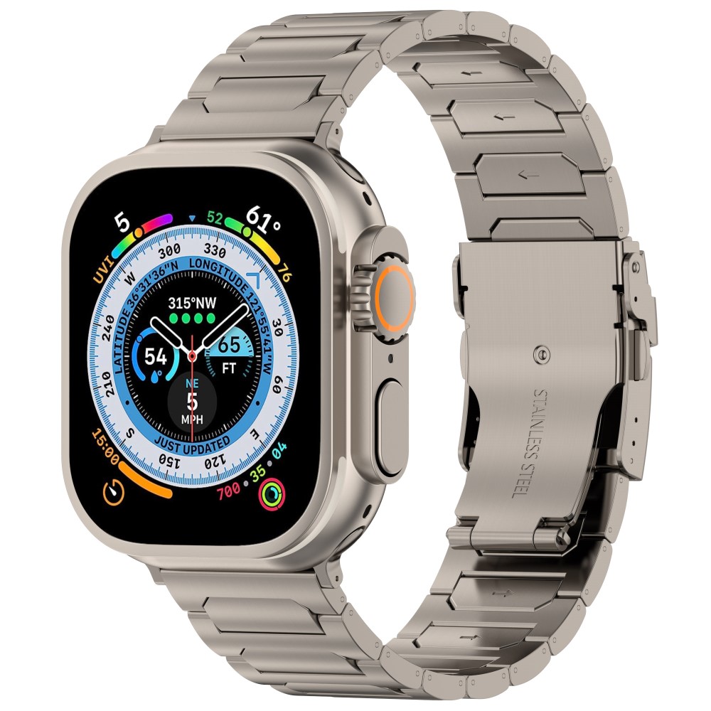  Apple Watch 42/44/45/46/49 mm Armband Metall Titanium