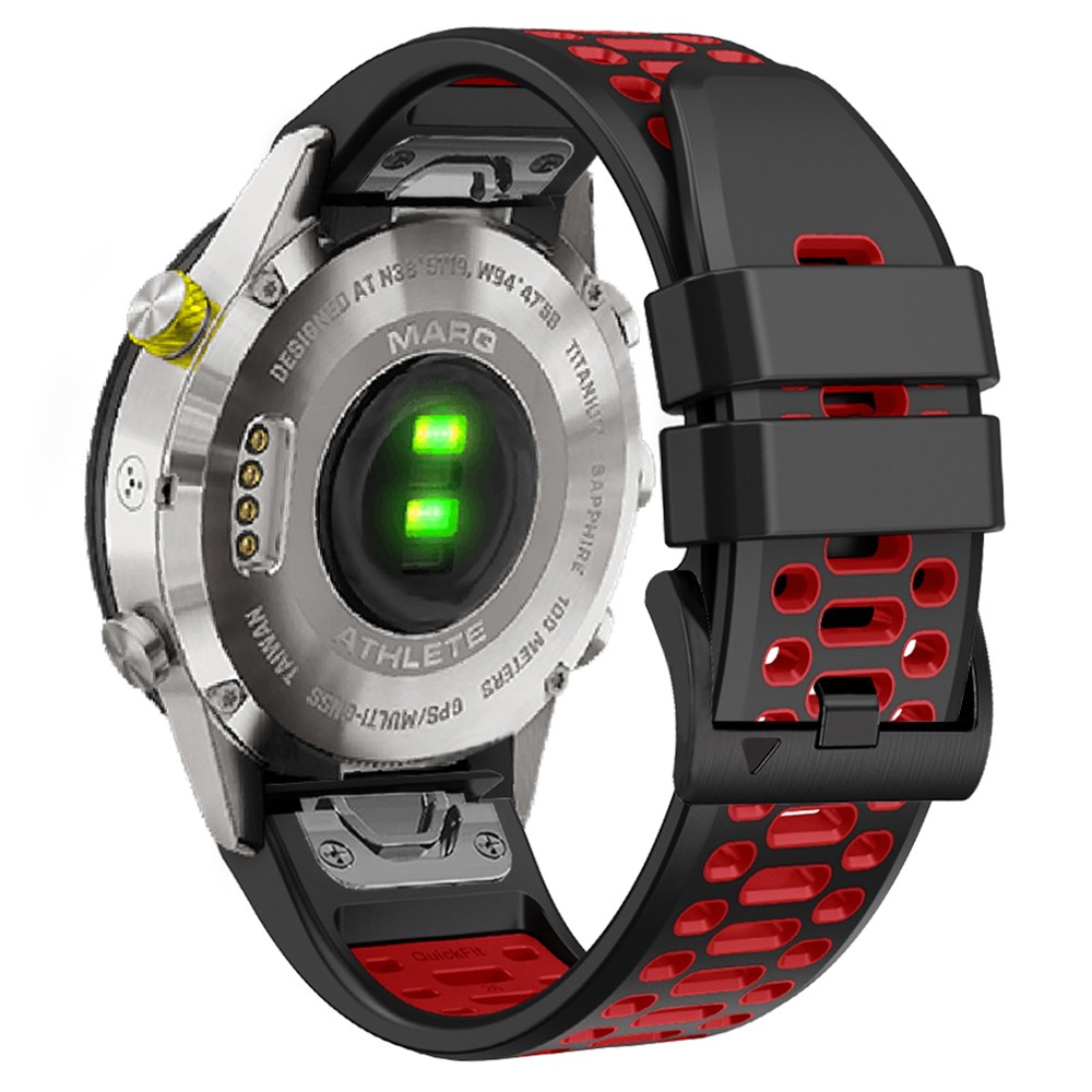  Klockarmband 26 mm Dual-Color Robust Svart/Röd