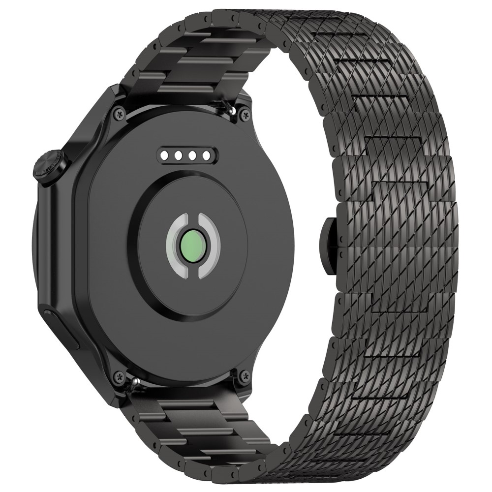  Klockarmband 22 mm Rostfritt Stål Svart