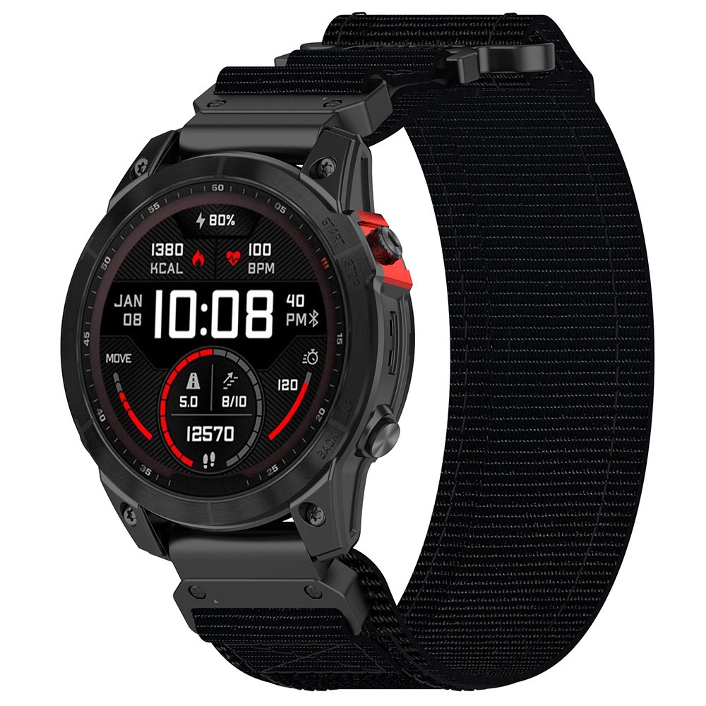 Klockarmband 26 mm Nylon Justerbart Svart