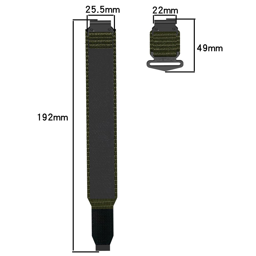  Klockarmband 26 mm Nylon Justerbart Svart
