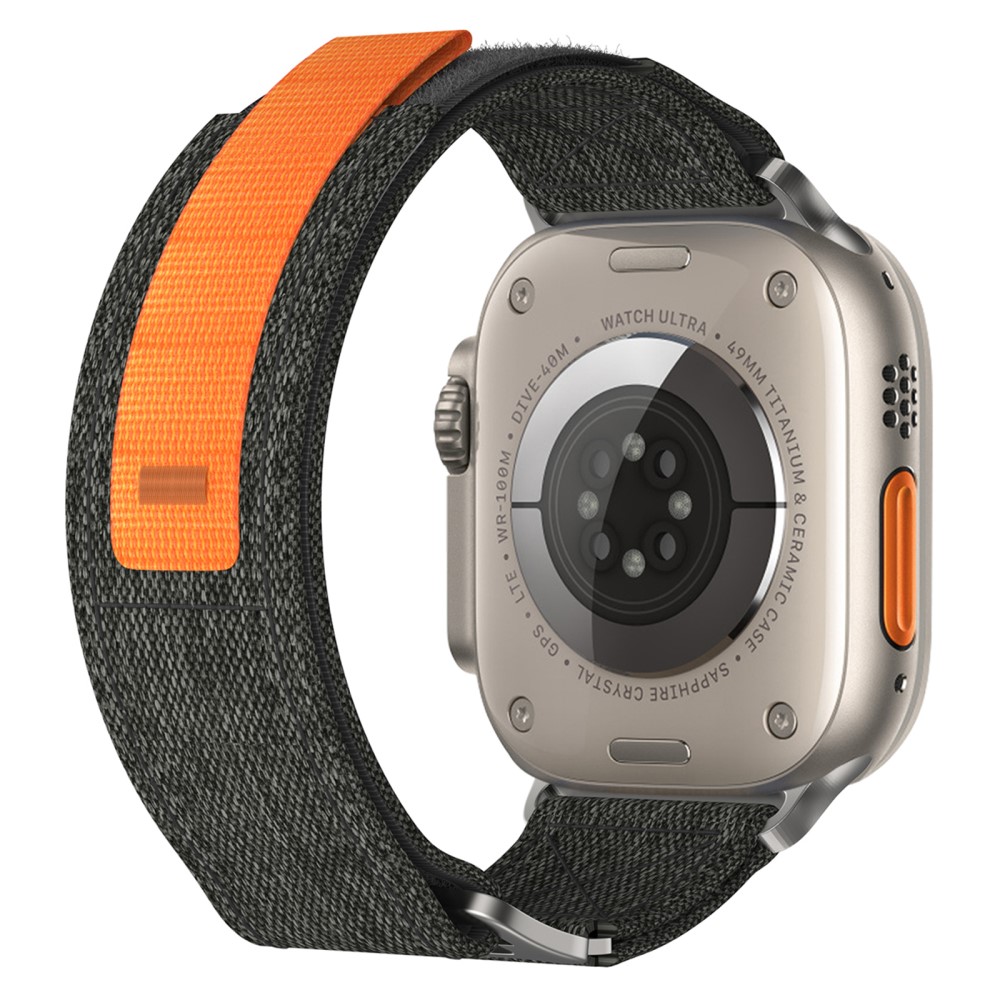  Apple Watch 42/44/45/46/49 mm Armband Justerbart Nylon Svart