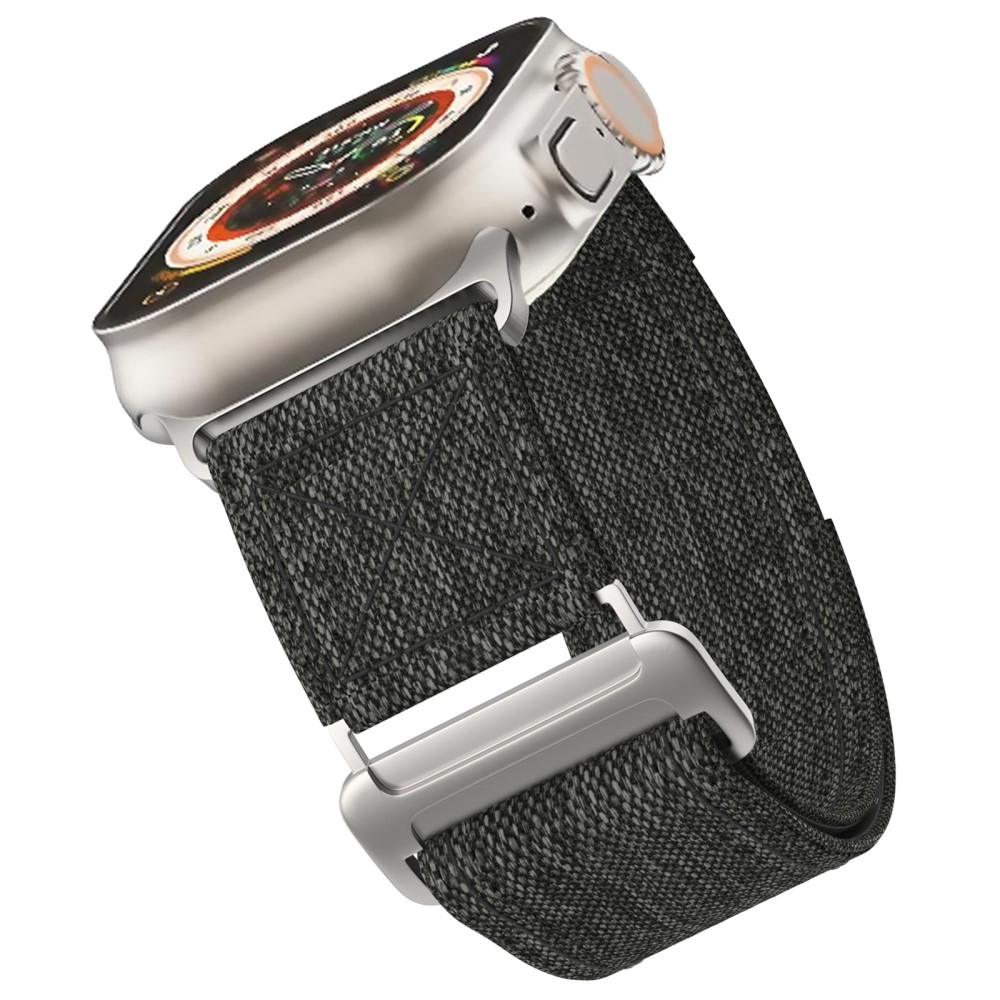  Apple Watch 38/40/41/42 mm Armband Justerbart Nylon Svart
