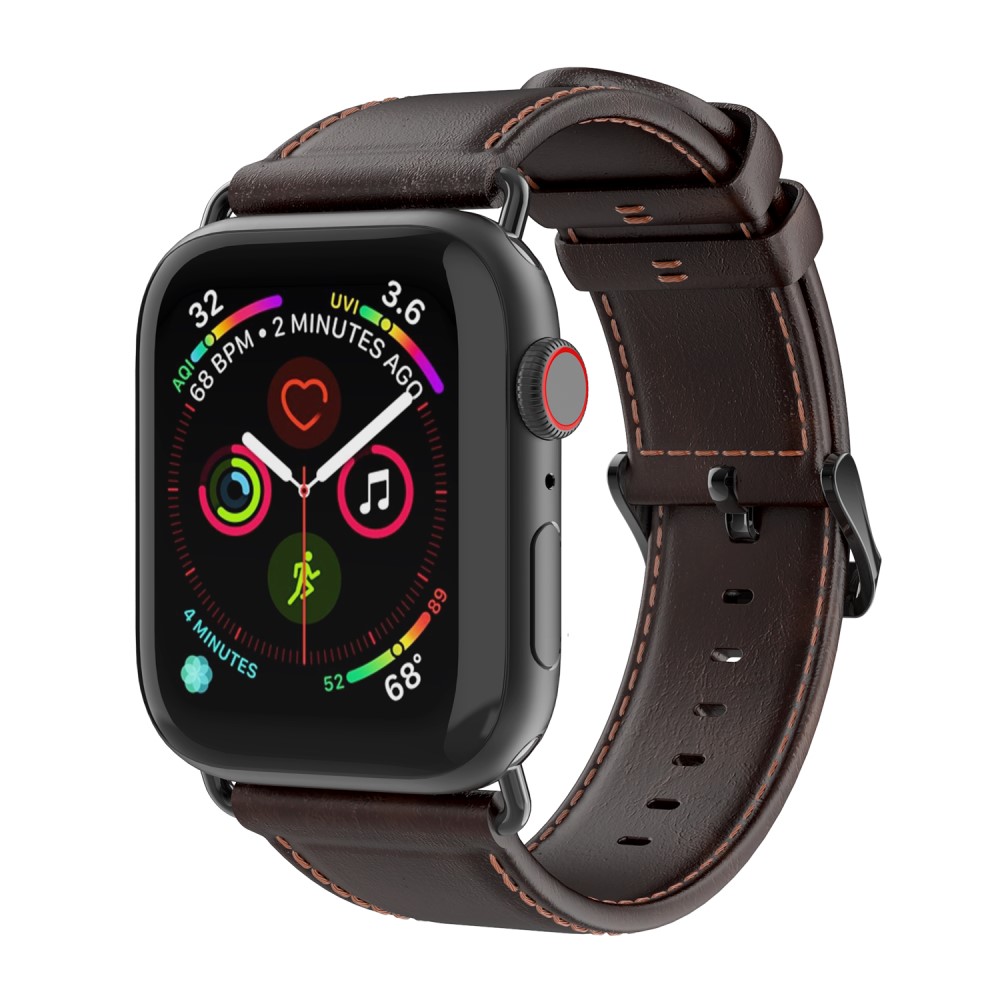 DUX DUCIS DUX DUCIS Apple Watch 42/44/45/46/49 mm Klockarmband Äkta Läder Mörk Brun