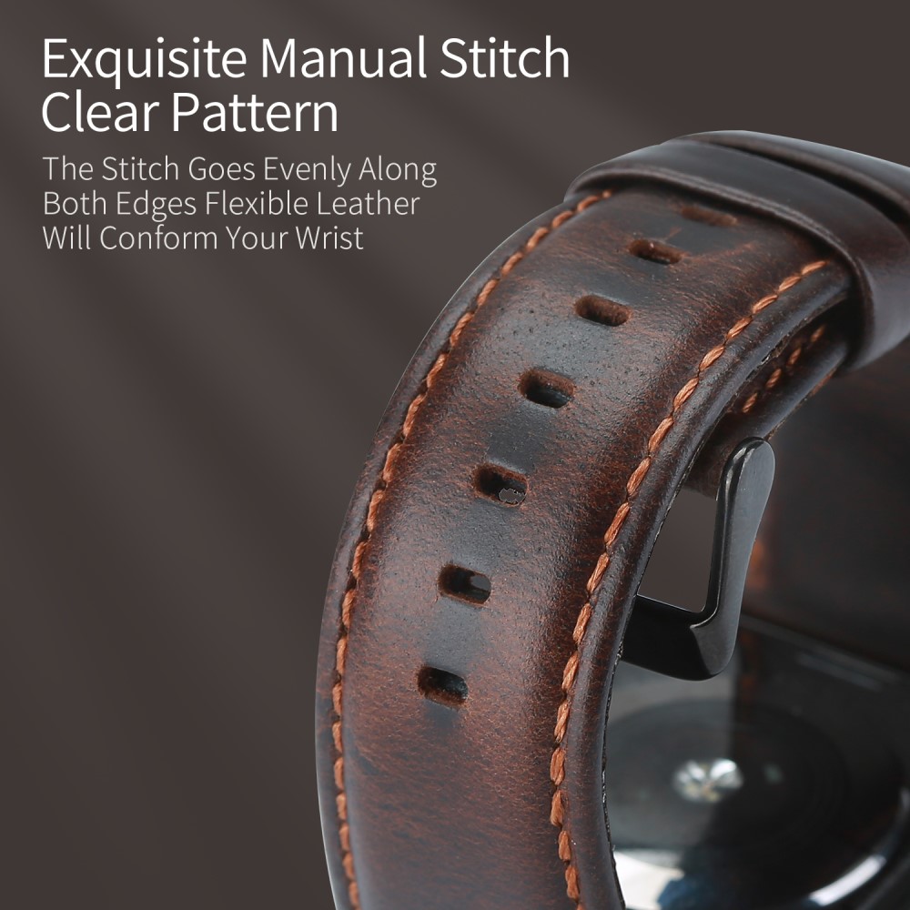 DUX DUCIS DUX DUCIS Apple Watch 38/40/41/42 mm Klockarmband Äkta Läder Mörk Brun