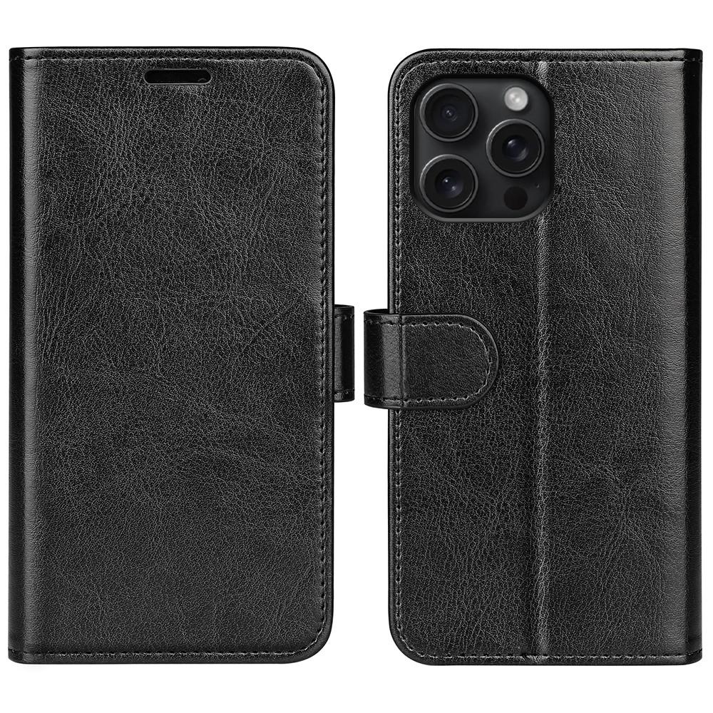  iPhone 16 Pro Max Fodral Läder Svart