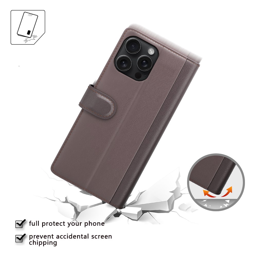  iPhone 16 Pro Max Fodral Äkta Läder Brun