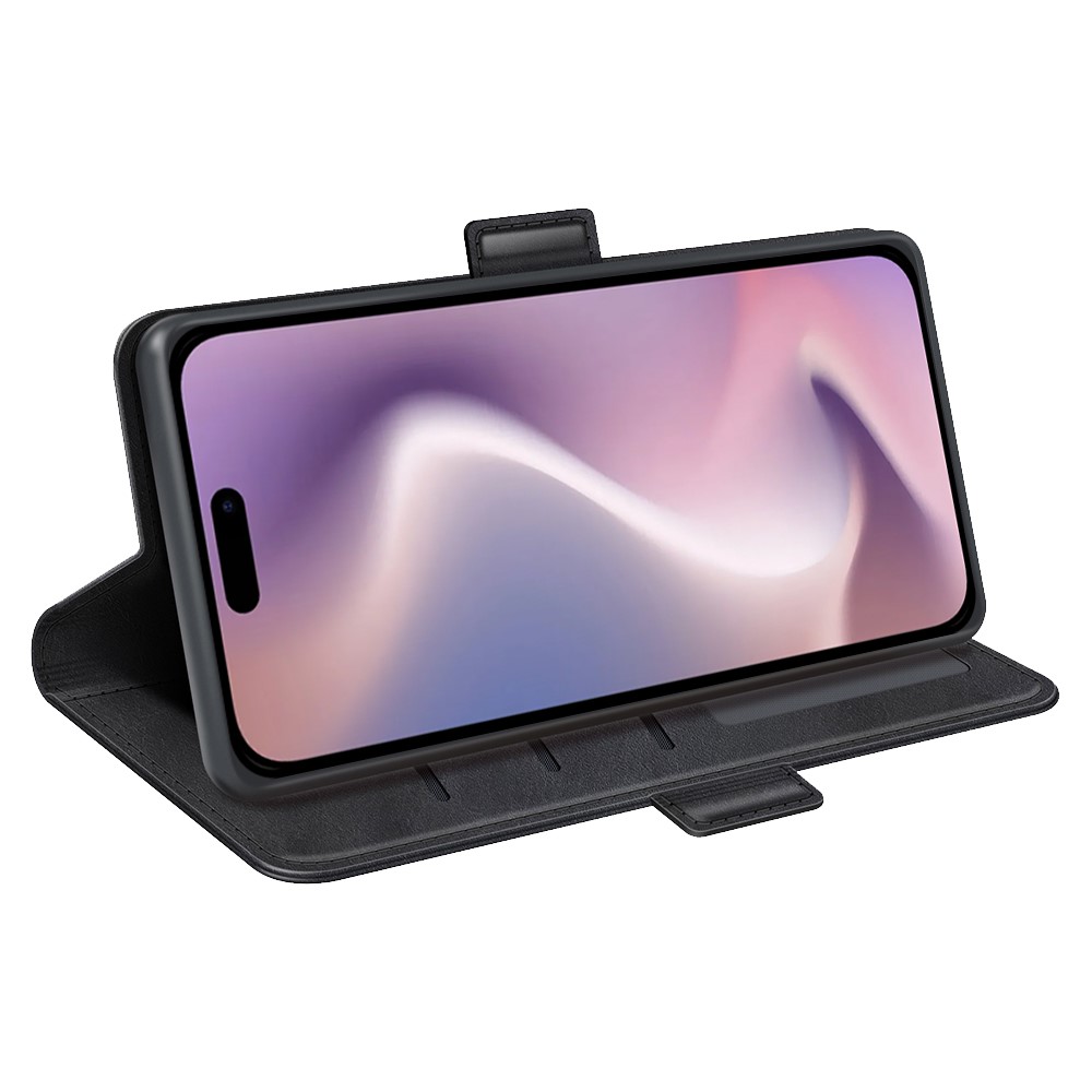  iPhone 16 Pro Max Fodral Flip Läder Svart