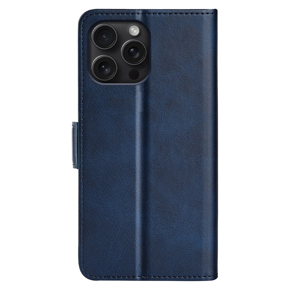  iPhone 16 Pro Max Fodral Flip Läder Mörk Blå