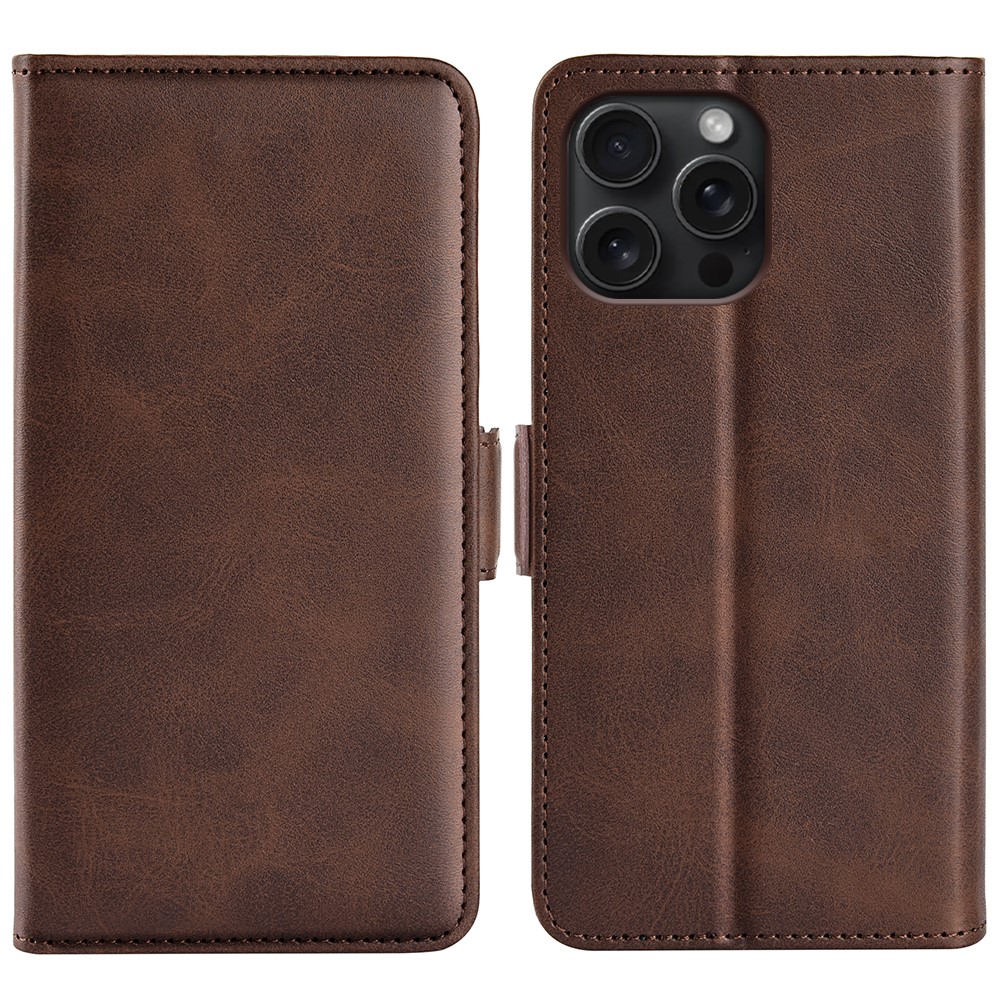  iPhone 16 Pro Max Fodral Flip Läder Brun