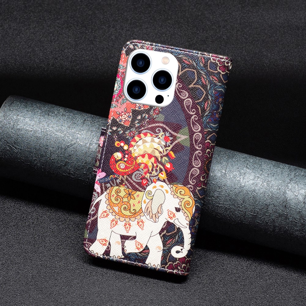  iPhone 16 Pro Max Fodral Med Tryck Mandala Elefant