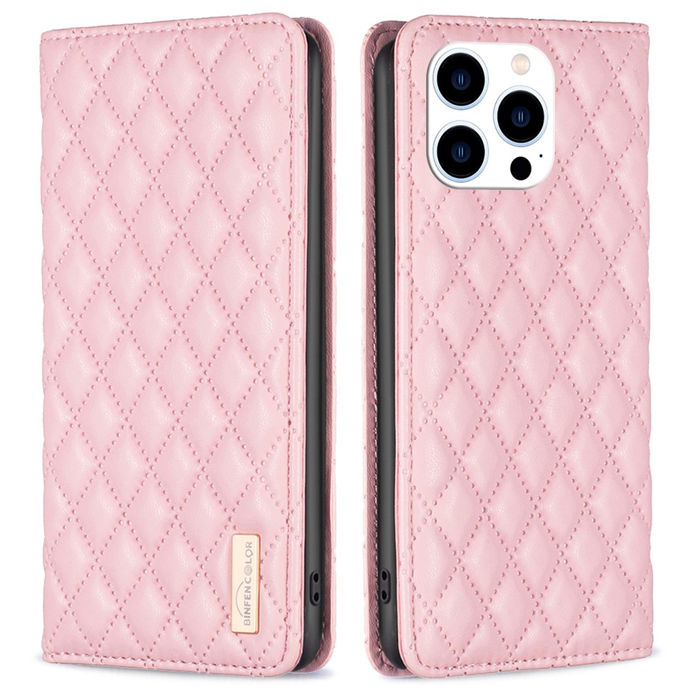 BINFEN BINFEN iPhone 16 Pro Max Fodral Diamond Flip Rosa