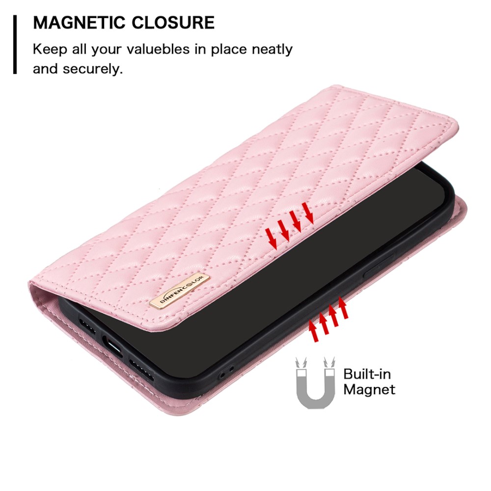 BINFEN BINFEN iPhone 16 Pro Max Fodral Diamond Flip Rosa