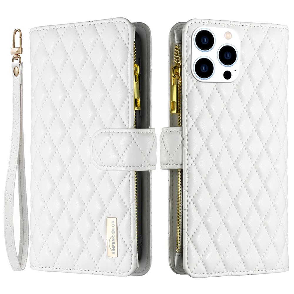 BINFEN BINFEN iPhone 16 Pro Max Fodral Diamond Multifunktionell Vit
