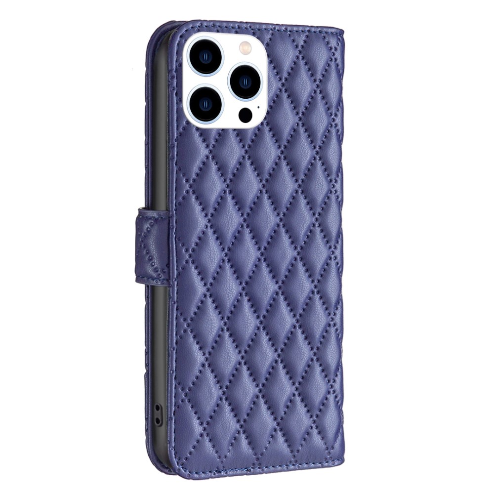  iPhone 16 Pro Max Fodral Diamond Läder Mörk Blå