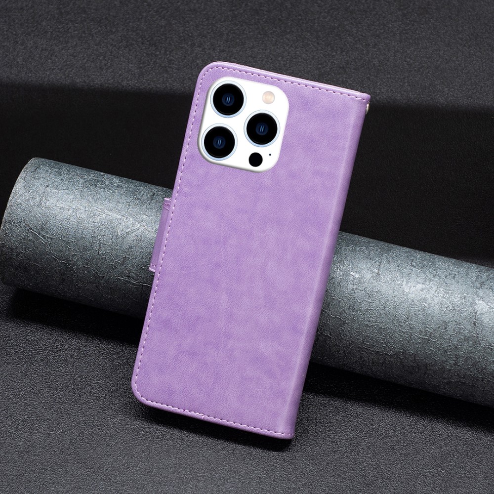  iPhone 16 Pro Max Fodral Med Fjäril Tryck Lila