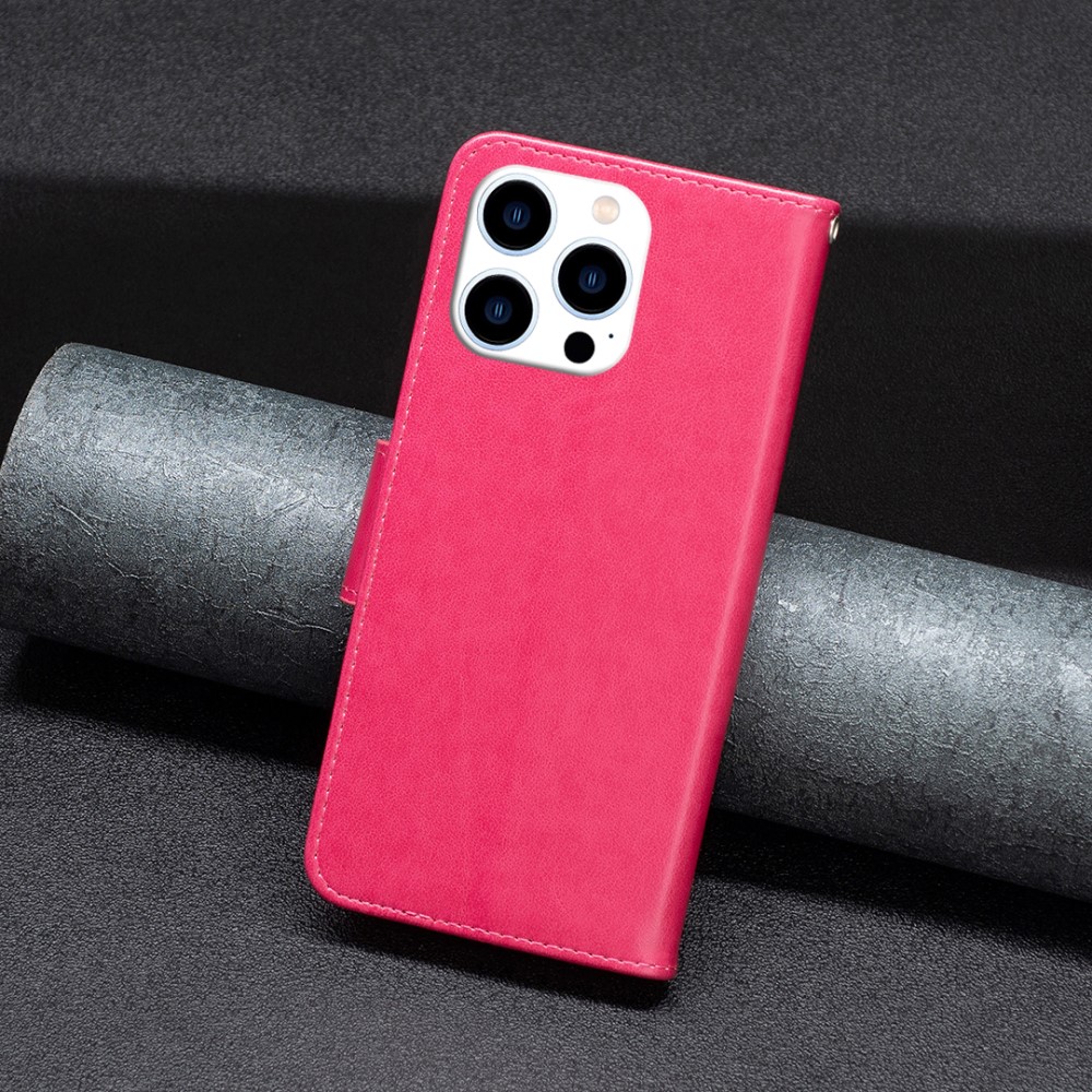  iPhone 16 Pro Max Fodral Med Fjäril Tryck Rosa